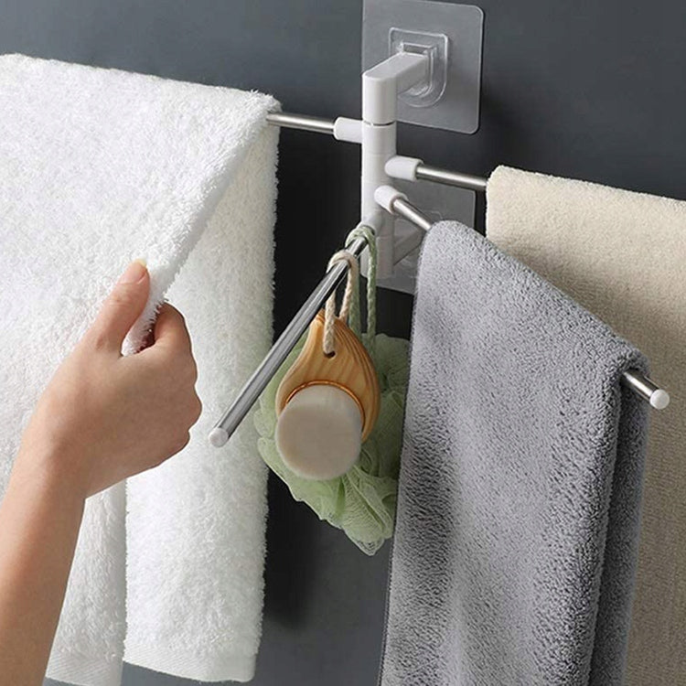 Suport de prosoape pentru baie, Zola®, auto-adeziv, carlig rotativ, 4 brate mobile, din aluminiu/plastic, 30.5x11 cm Suport de prosoape pentru baie, Zola®, auto-adeziv, carlig rotativ, 4 brate mobile, din aluminiu/plastic, 30.5x11 cm